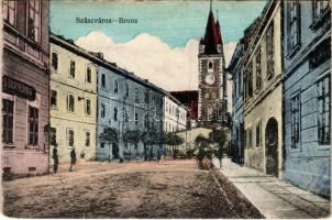 1913 Szászváros, Broos, Orastie; utca / street (fa)