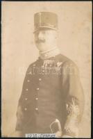 1916 I. világháborús őrnagy kitüntetésekkel, fotó, 14×9 cm