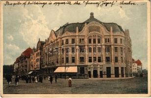 1913 Temesvár, Timisoara; Belváros, Lloyd palota, Ferenc József út. Photobromüra No. 137. / palace, street