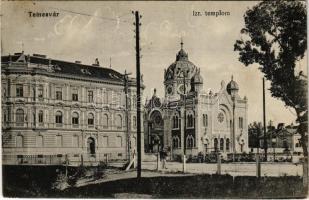 1915 Temesvár, Timisoara; Izraelita templom, zsinagóga / synagogue