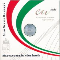 2011. 5Ft-200Ft (6xklf) forgalmi sor szettben + 3000Ft Ag "Az Európai Unió Tanácsának magyar elnöksége" emlékére (10g/0.925/30mm), dísztokban T:BU Adamo FO45.3