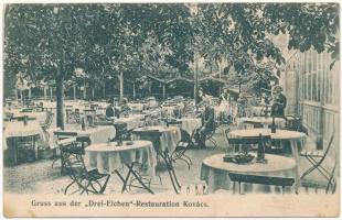 Nagyszeben, Hermannstadt, Sibiu; Karl Kováts Három Tölgy vendéglője, étterem, kert, pincérek és pincérnők / Drei-Eichen-Restauration / restaurant, garden, waiters and waitresses (EK)