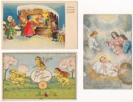 6 db RÉGI üdvözlő képeslap / 6 pre-1945 greeting postcards