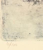 Breznay József (1916-2012): Itatás. Rézkarc, papír. Jelzett. Sérült üvegezett keretben. 29x38cm