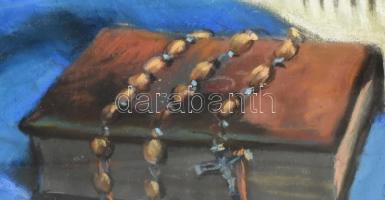 Hoffmann Antal (1895 - ): Csendélet . Pasztell, papír. Jelzett, üvegezett sérült keretben, 82x60 cm