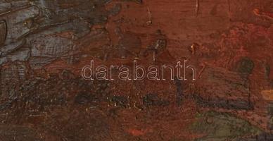 Rösch Emil (?-?): Mediterrán táj. Olaj, falemez. Jelzett, sérült fakeretben. 70x110cm