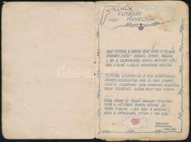 1945 Dachau hadifogolytábor magyar katona által készített rajzos füzet a tábor helyszíneiről, dekorá...