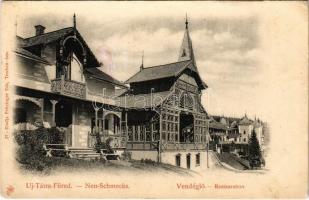 Újtátrafüred, Neu-Schmecks, Novy Smokovec (Magas-Tátra, Vysoké Tatry); Vendéglő, étkező termek. Feitzinger Ede 37. / restaurant