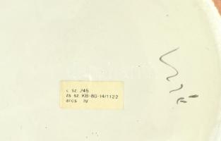 Habán másolat, áttört falitányér, színes mázakkal festett kerámia, jelzett, hibátlan, d: 29cm