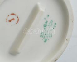 Hollóházi népviseletes táncos lány, kézzel festett, jelzett, kopott, m:29 cm