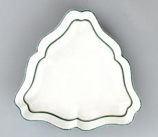 Herendi salátás kínálótál, kézzel festett porcelán, jelzett, kopott, d: 24cm