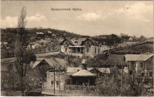 1917 Balatonalmádi, tájkép nyaralókkal. Özv. Pethe Viktorné kiadása