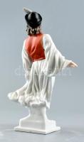 Herendi táncoló juhász, kézzel festett, jelzett, hibátlan, m: 28 cm
