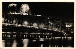 1938 Budapest XI. Gellérthegyi tűzijáték este, Citadella, Erzsébet híd