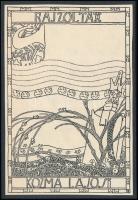 cca 1908 Kozma Lajos (1884-1948): Rajzolta. Cinkográfia, papír, jelzés nélkül, paszpartuban, 16x11 cm