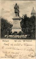 1901 Budapest I. Ybl szobor koszorúkkal az Ybl Miklós téren a Várkert Bazárnál
