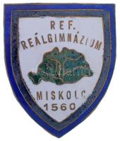 ~1930. Református Reálgimnázium Miskolc 1560 zománcozott Br iskolajelvény (33x40mm) T:2