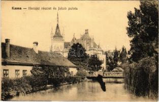 Kassa, Kosice; Hernád részlet és Jakab palota / Hornád river, palace