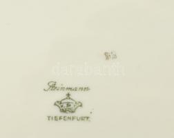 2 db porcelán kínáló tál. XX sz. eleje cseh jelzés nélkül 42x22 cm + jelzett csehszlovák. Részben ké...