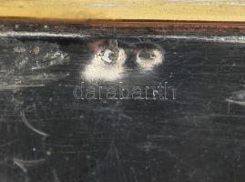 Art deco cukordoboz. Aranyozott alpakka, Kulcs nélkül, jelzett. 12x8x9 cm