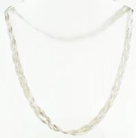 Ezüst(Ag) fonott nyaklánc, jelzett, h: 46 cm, nettó: 15,65 g