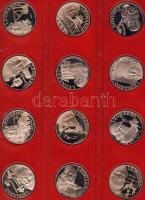 Modern színezüst dekoratív  érme tétel "L.da Vinci" nettó 1,44kg (36db) kompl. sorozat T:P...