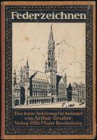 Gruber, Arthur: Das Federzeichen. Eine leichtfassliche Anleitung für Anfänger und Dilettanten. Ravensburg, é.n. (cca 1900-1910), Verlag von Otto Maier, 1 t. + 126+10 p. Fekete-fehér képekkel illusztrálva, korabeli hirdetésekkel. Német nyelven. Kiadói félvászon-kötés, kissé kopott, foltos borítóval, helyenként kissé foltos lapokkal.