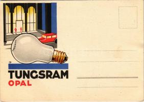1930 Tungsram Opal villanykörte reklám képeslap / light bulb advertisment postcard s: Csemiczky Tihamér (EK)