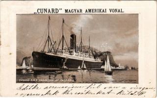 1912 Carpathia kivándorlási hajó Palermóban / RMS Carpathia Cunard Line transatlantic passenger steamship at Palermo (EK)