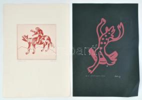 Bolmányi Ferenc (1904-1990): Kompozíciók 4db
Szitanyomat, papír. 50x36cm, jelzett. sérült, hajtásny...