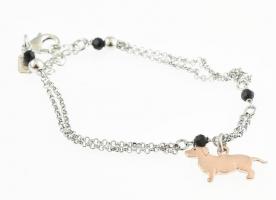 Ezüst(Ag) karkötő, kutyás függővel, jelzett, h: 4,7 g