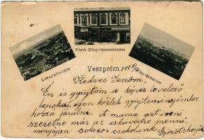 1899 (Vorläufer) Veszprém, leánynöveldék, főgimnázium, Pósch könyvkereskedése