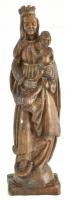 Szűz Mária Jézussal, fa szobor, jó állapotban, m: 41 cm