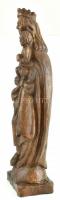 Szűz Mária Jézussal, fa szobor, jó állapotban, m: 41 cm