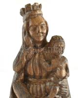 Szűz Mária Jézussal, fa szobor, jó állapotban, m: 41 cm