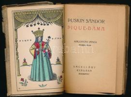 Puskin Sándor: Pique-dáma. Ford.: Malonyay János. Bp., 1920, Sacelláry (Korvin-ny.), 1 t. (színezett...