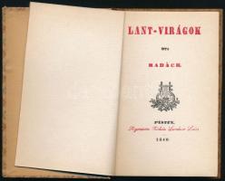 Madách: Lant-virágok. Bp., 1922, Korvin Testvérek, 91+3 p. Kartonált papírkötés, kissé sérült gerinccel. Az 1840-es pesti Landerer-kiadás hasonmás kiadása. Megjelent 1000 példányban.