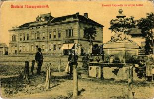 1908 Füzesgyarmat, Kossuth Lajos tér, Artézi kút, Beck József üzlete. W.L. 1549. (EK)