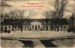 1911 Füzesgyarmat, Gróf Blanckenstein kastély télen. Beck József kiadása (EK)