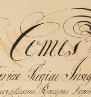 1828 Cziráky Antal (1772-1852) országbíró által kiadott latin nyelvű okirat Szirmay Adámnak. Cziráky...