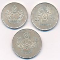 1956. 10Ft + 20Ft + 25Ft Ag "10 éves a Forint (Jó Forint sor)" T:1,1- patina Adamo EM4, EM5, EM6