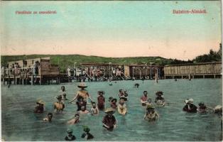 1909 Balatonalmádi, fürdőház és uszoda. Pethe Viktor kiadása (EB)