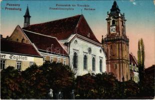 Pozsony, Pressburg, Bratislava; Ferenciek tér, városház, Pressburger Tagblatt hivatala / square, town hall, newspapers office