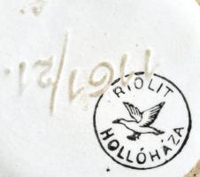 hollóházi mitológia jelenetes porcelán váza, jelzett, kopott, m: 20cm