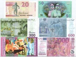 ~2000-2017. 13db-os vegyes szolidan erotikus fantázia- és próba bankjegy tétel klf országokból + Ola...