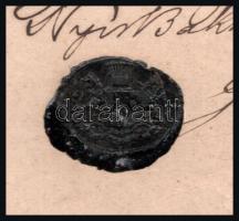 1873 Nyírbakta, munkáltatói igazolás Nyikon József erdész részére, címeres viaszpecséttel, 10+5 kr o...