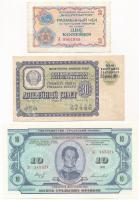 Szovjetunió 1976-1991. 3db klf bón, helyi pénz T:I-III Soviet Union 1976-1991. 3pcs of diff coupons, local banknotes C:UNC-F