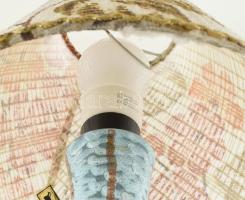 Iparművészeti Vállalatos Gorka mázas kerámia lámpa, ernyővel, jelzett, csorbával, m: 49 cm