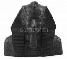 Tutanhamon büszt, műgyanta, kopott, m: 16cm