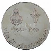 1992. "125 éves a Vám- és Pénzügyőrség" fém emlékérem eredeti fa dísztokban (70mm) T:1-